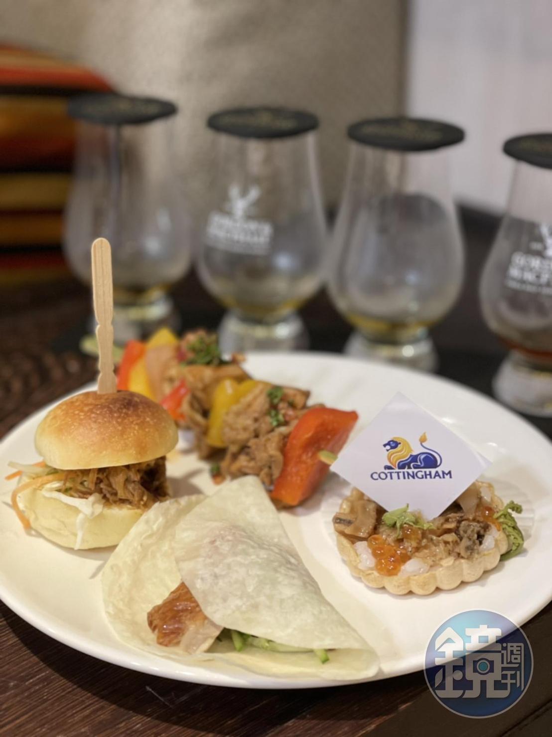 「吳謝私廚」為品飲酒款個別設計出帶有異國風情的餐點搭配，使酒款風味更為突出。