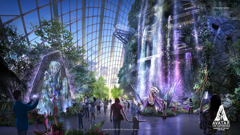 「阿凡達世界：全新體驗」將新加坡濱海灣花園完美打造成潘多拉星球。（Klook提供）