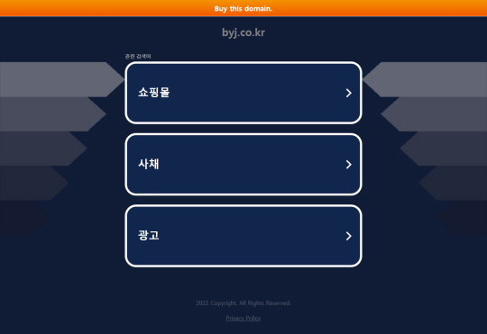 裴勇俊的個人官網已消失。（截圖自byj.co.kr)