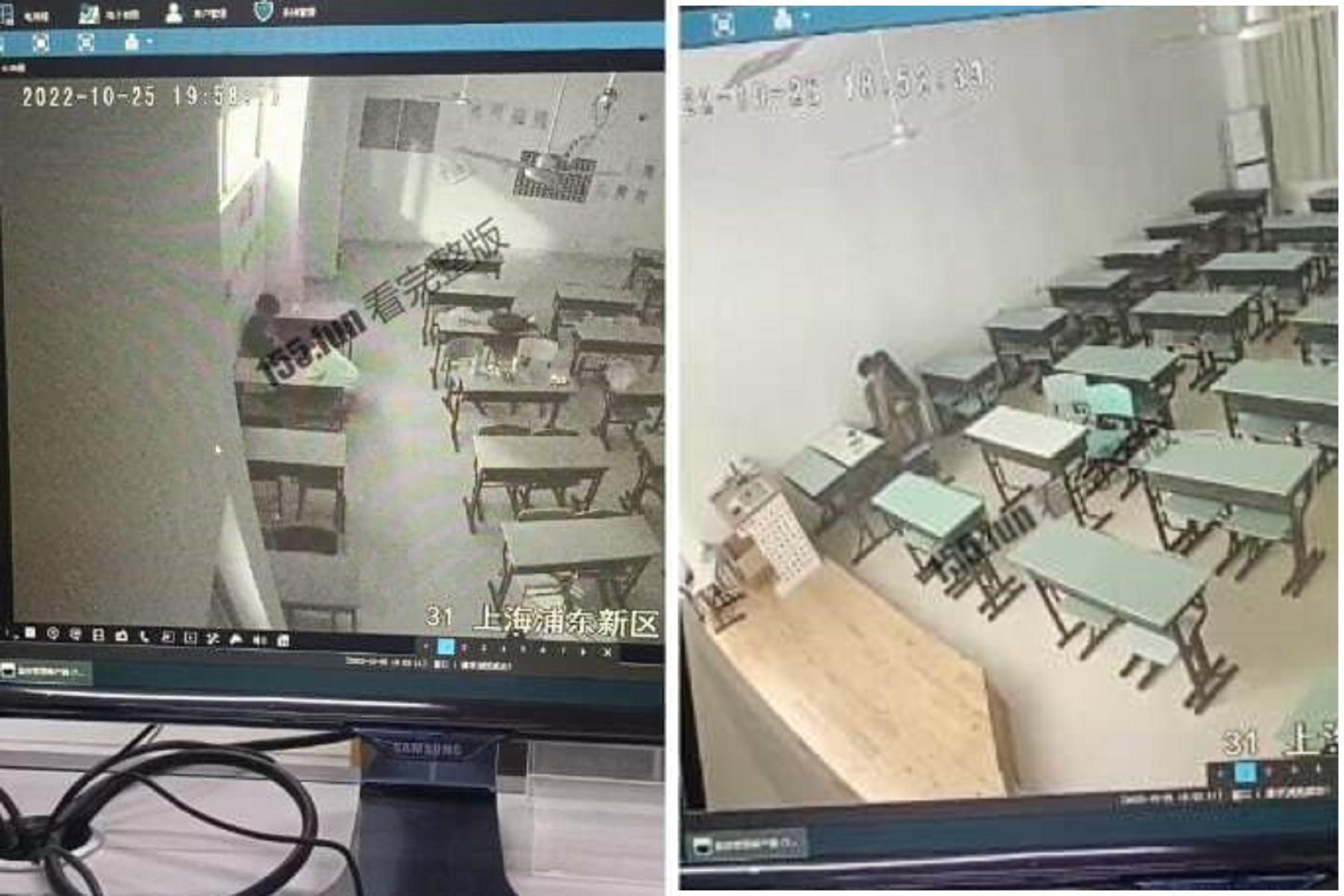 情侶在教室做愛,保全直接把監視器當成情色LIVE在看。(翻自《黑料不打烊》)