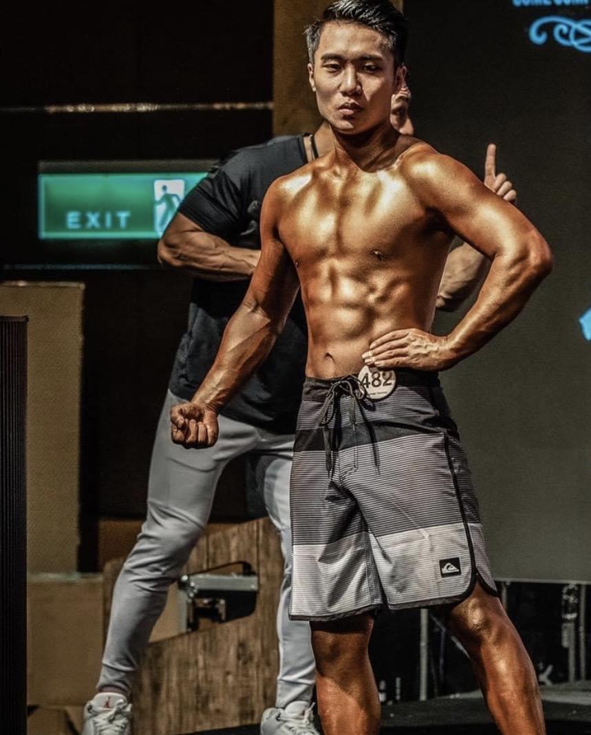 湯宏鈞參加健美比賽。（翻攝湯宏鈞臉書）