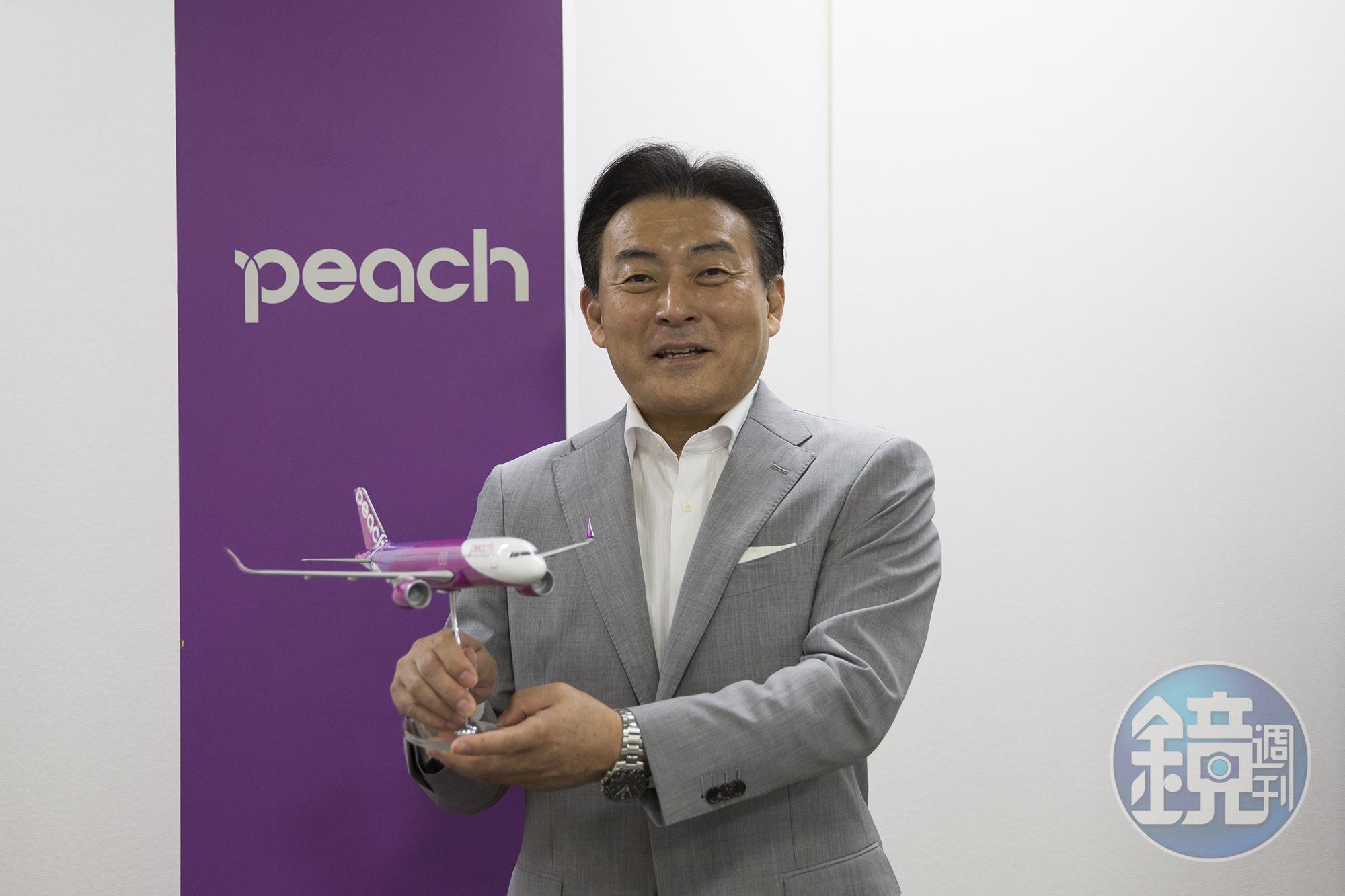 桃航空執行長森健明期望2023年能儘速恢復日本往來高雄航線。