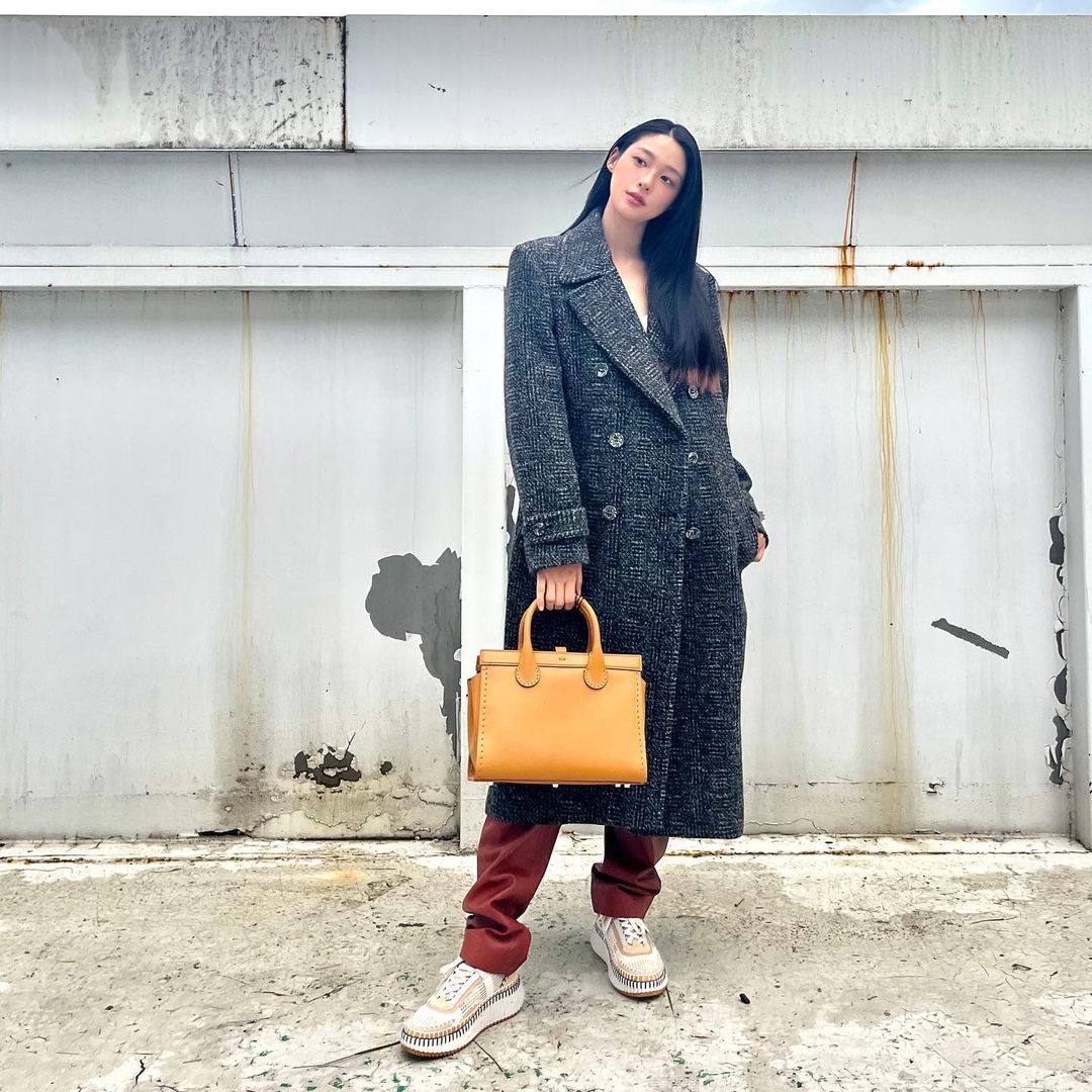 雪炫選用Chloé Edith野駒棕大型肩背手提兩用包。NT$96,800(翻攝自雪炫IG)