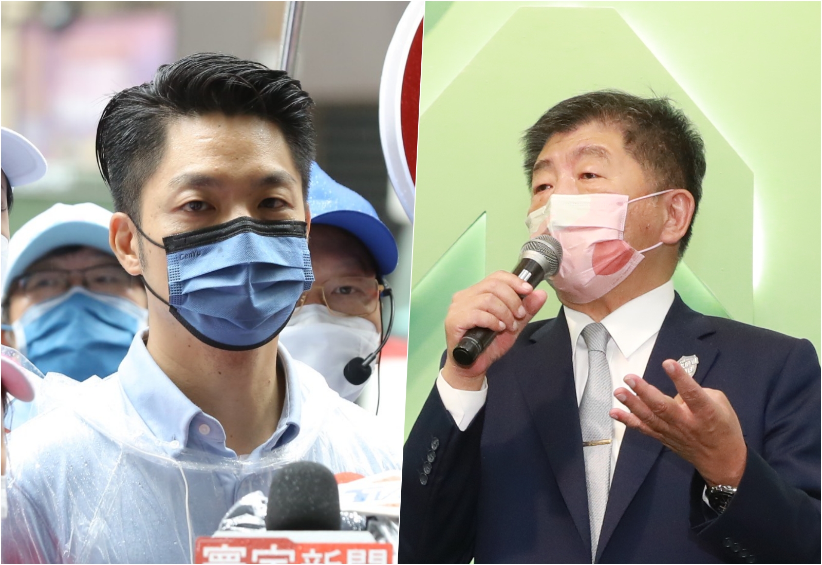 蔣萬安（左）陣營指陳時中（右）也曾赴中交流，再掀雙方論戰。（本刊資料照）