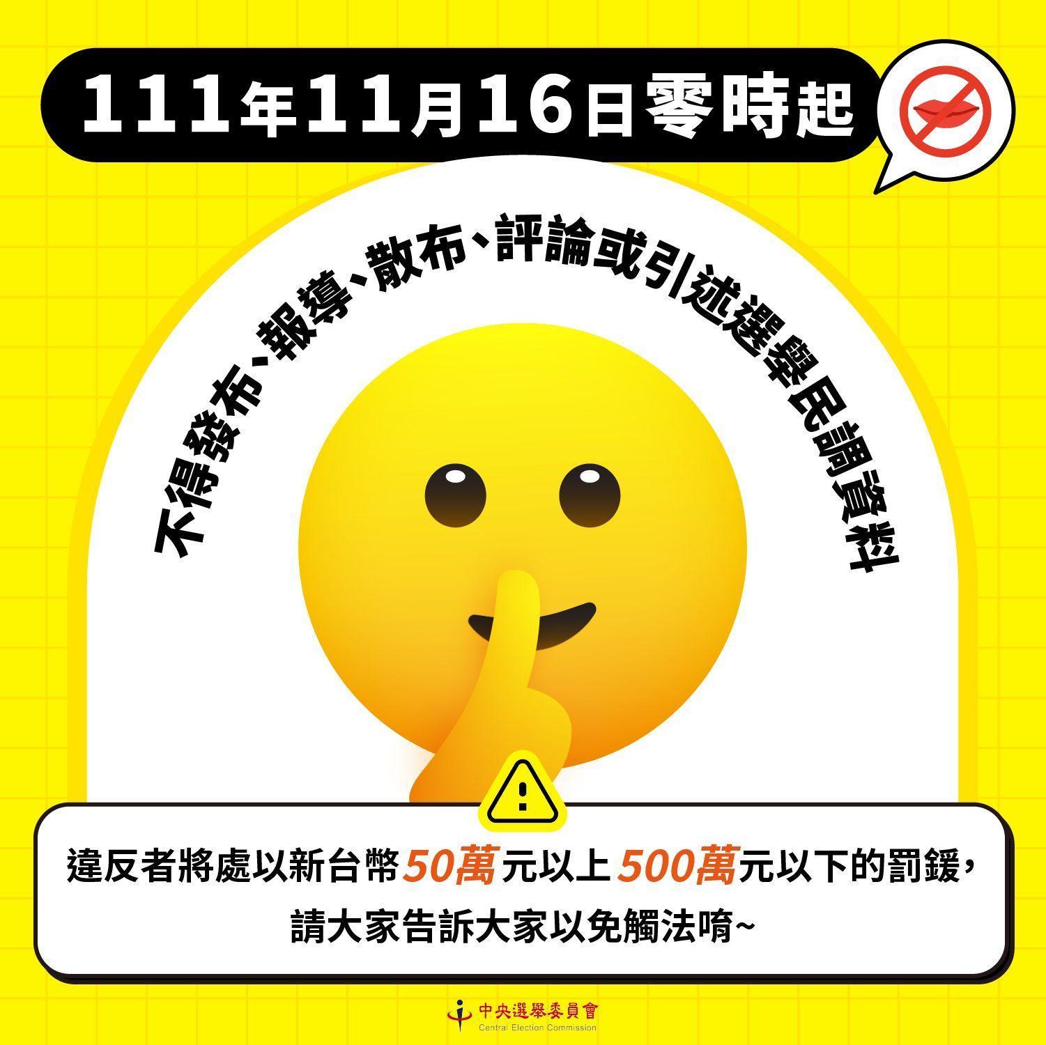中選會提醒投票日當天相關情形。（中選會提供）