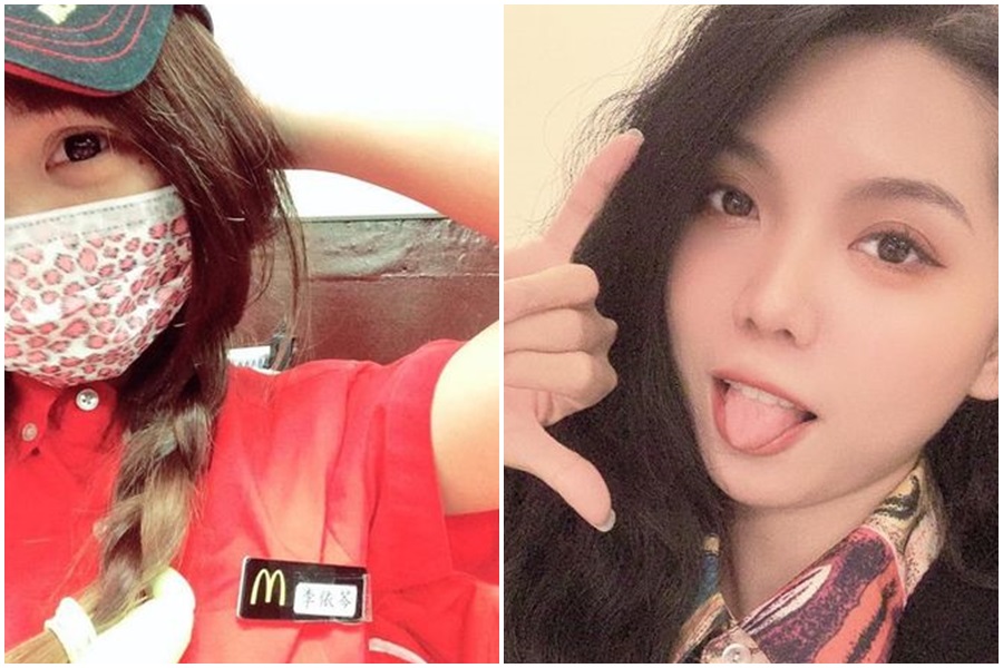 24歲民眾黨基隆市議員候選人李依芩被網友封為「麥當勞女孩」。（翻攝李依芩臉書）