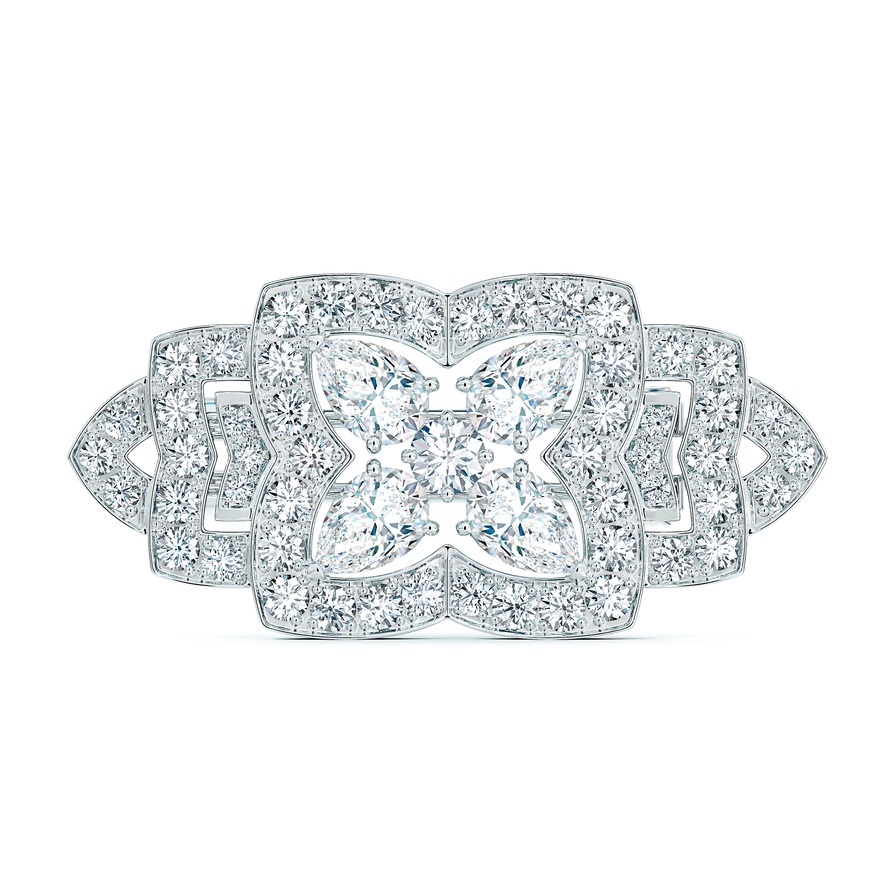 Enchanted Lotus高級珠寶鑽石胸針 鑽石總重約 3.86 克拉 約NT$1,635,000。(De Beers Jewellers提供)