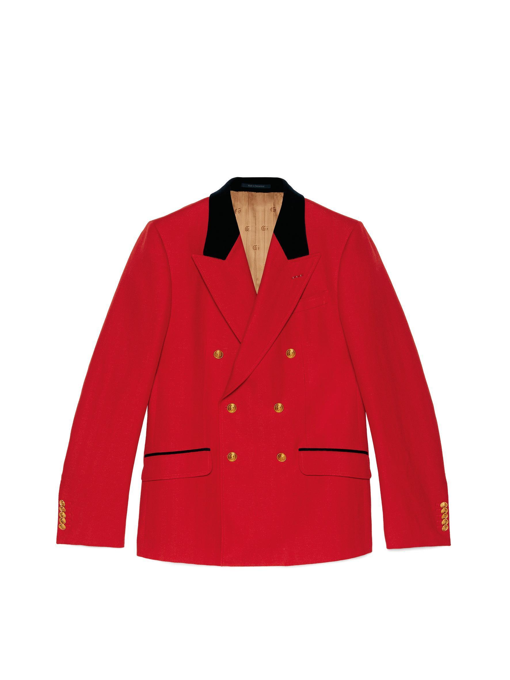 紅色西裝外套 NT$91,500。（GUCCI提供）