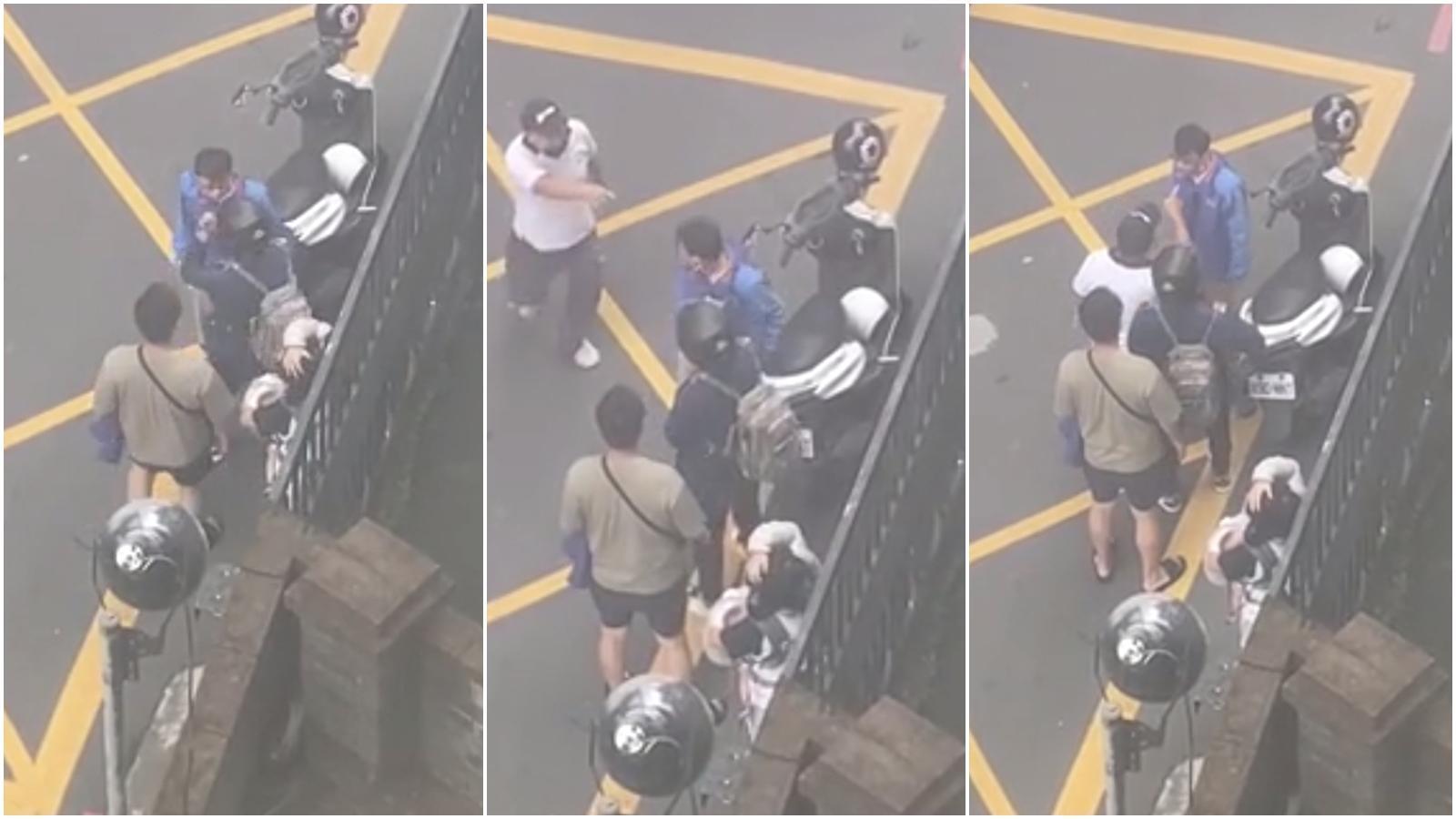 附近的路人見義勇為立即拉開孔男。（翻攝自Dcard）