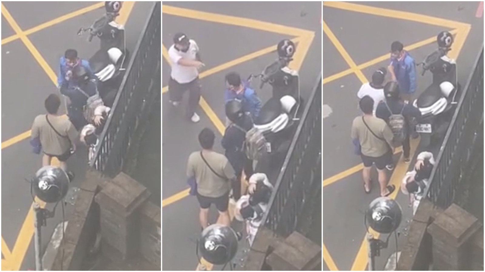 附近的路人見義勇為立即拉開孔男。(翻攝自Dcard)