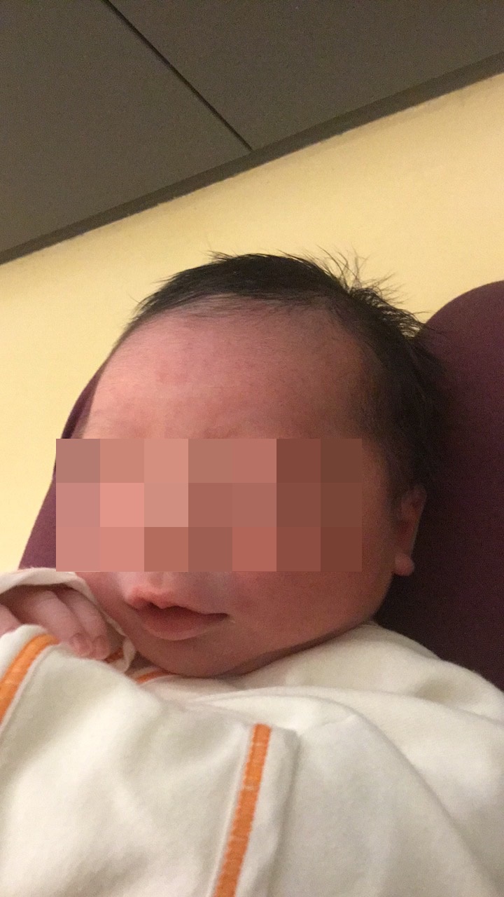 張齡予18日中午誕下3520克的小壯漢兒子「小班長」。(圖/三立提供)