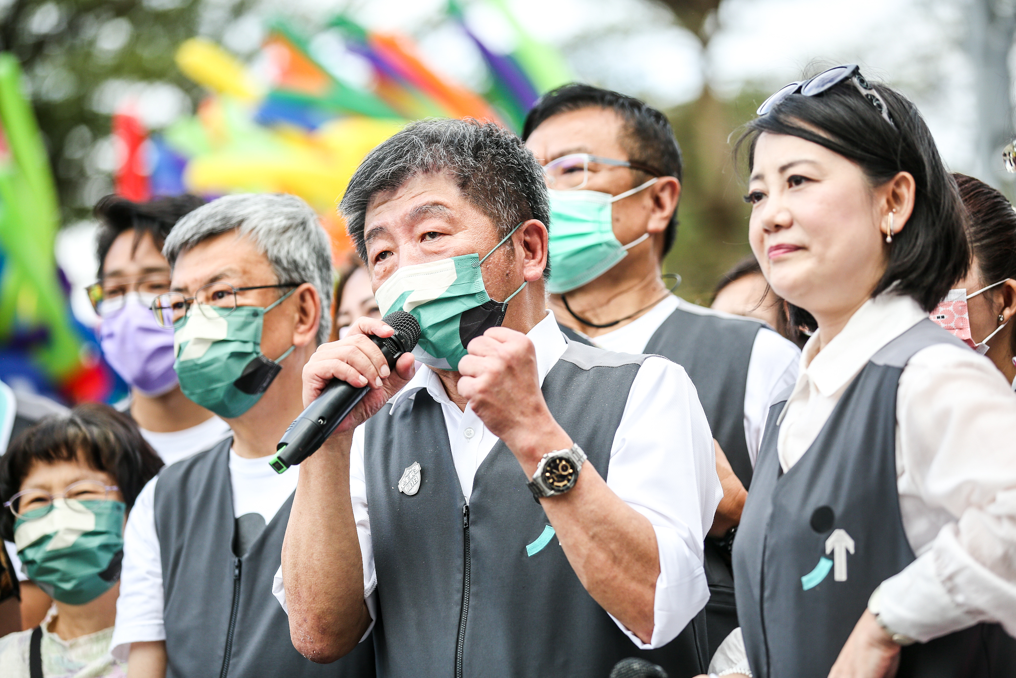 陳時中今天下午舉辦「疼惜台北，為愛而走」大遊行，沒想到出現小插曲。