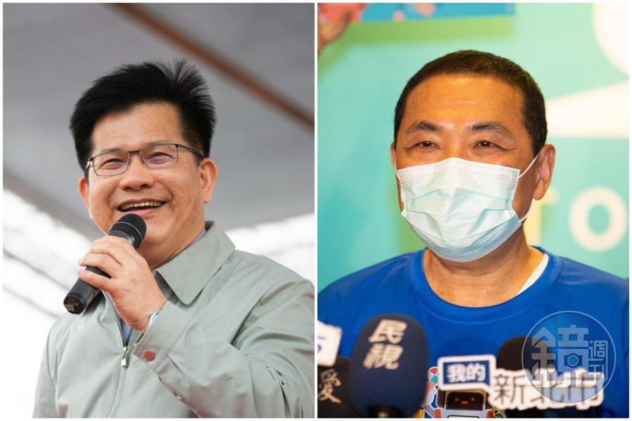林佳龍（左）批評侯友宜（右）任內都沒有重大建設。（本刊資料照）