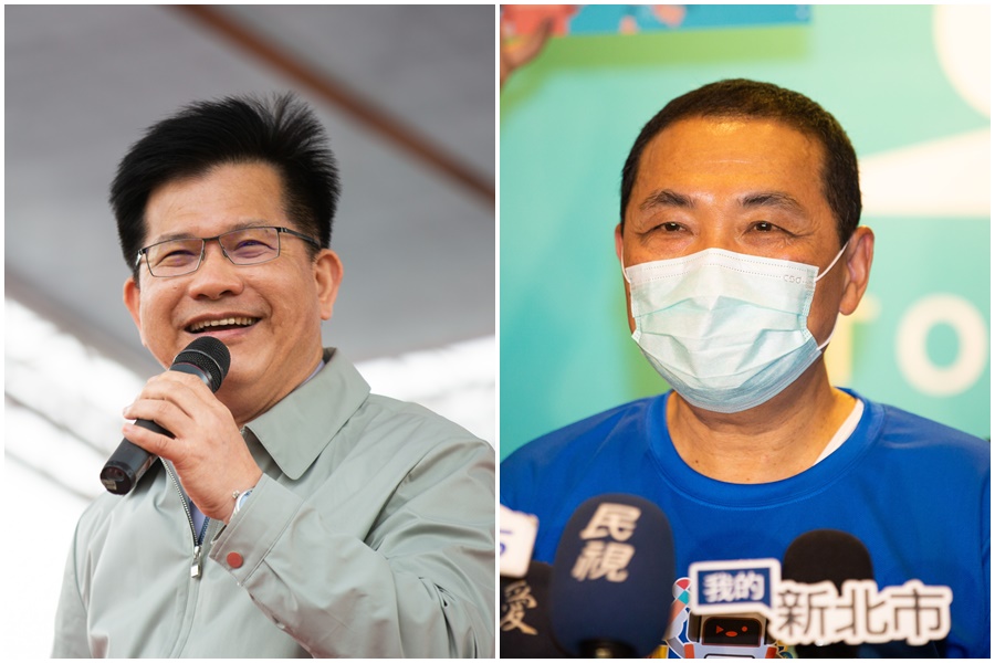 林佳龍（左）批評侯友宜（右）任內都沒有重大建設。（本刊資料照）