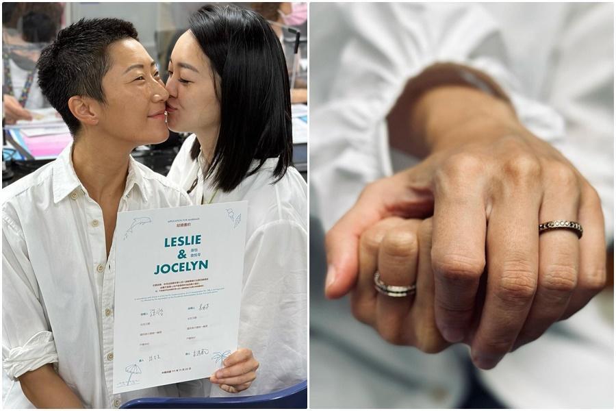 Vogue Taiwan總編輯孫怡與橘色餐飲集團執行長袁悅苓(Jocelyn)登記結婚。(孫怡IG)