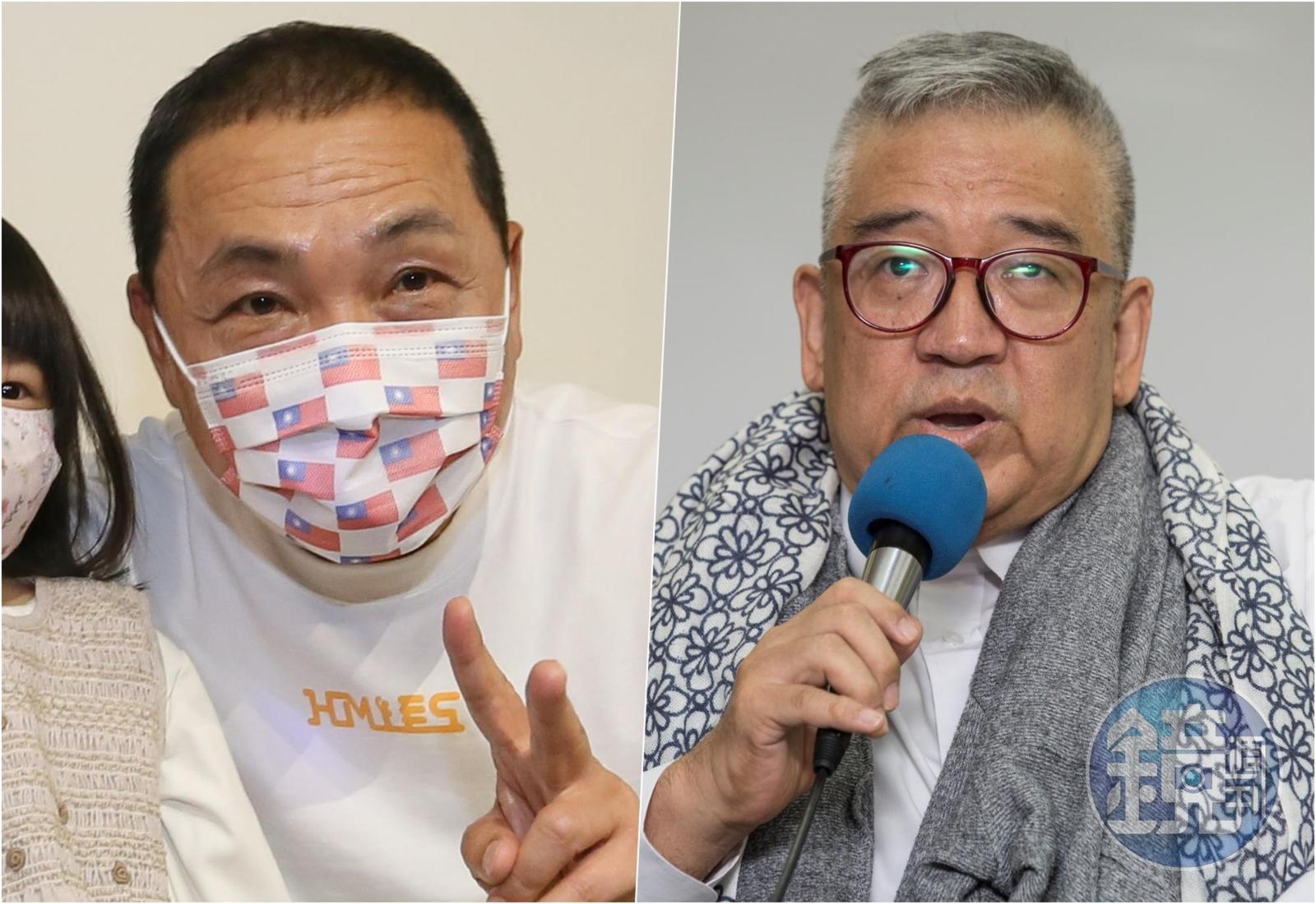 大塊文化董事長郝明義（右）呼籲大家，要求侯友宜（左）在選前公布恩恩案應該公布的資料。（本刊資料照）