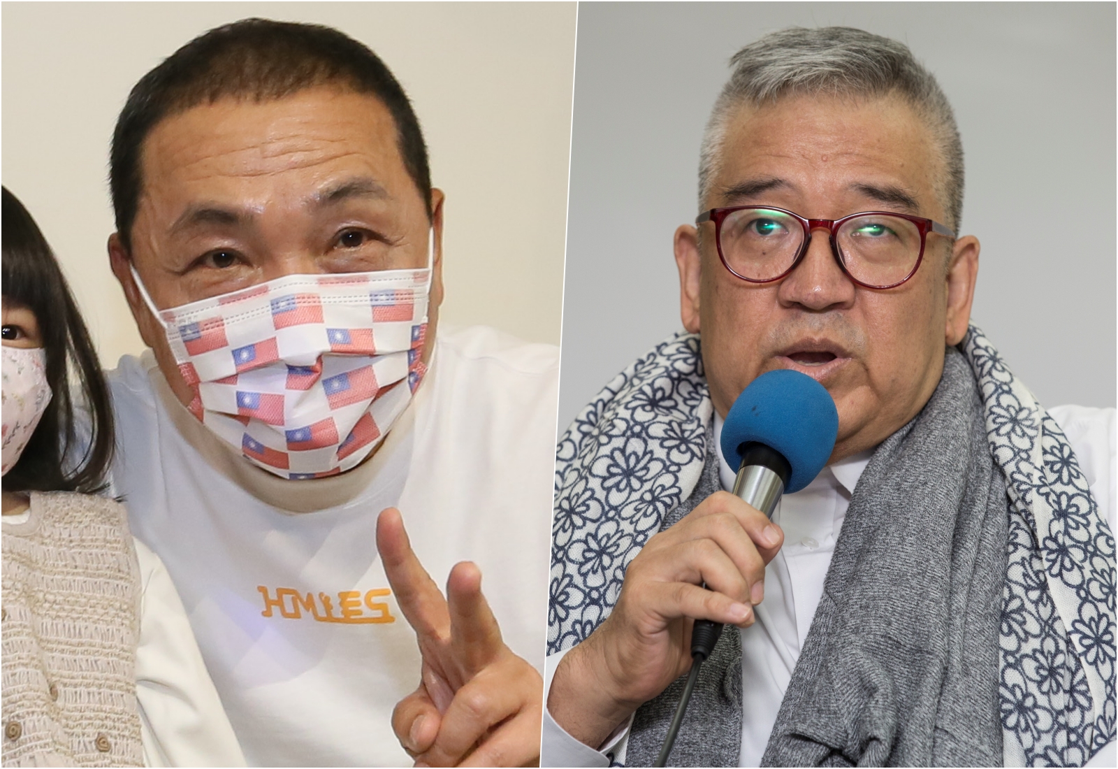 大塊文化董事長郝明義（右）呼籲大家，要求侯友宜（左）在選前公布恩恩案應該公布的資料。（本刊資料照）