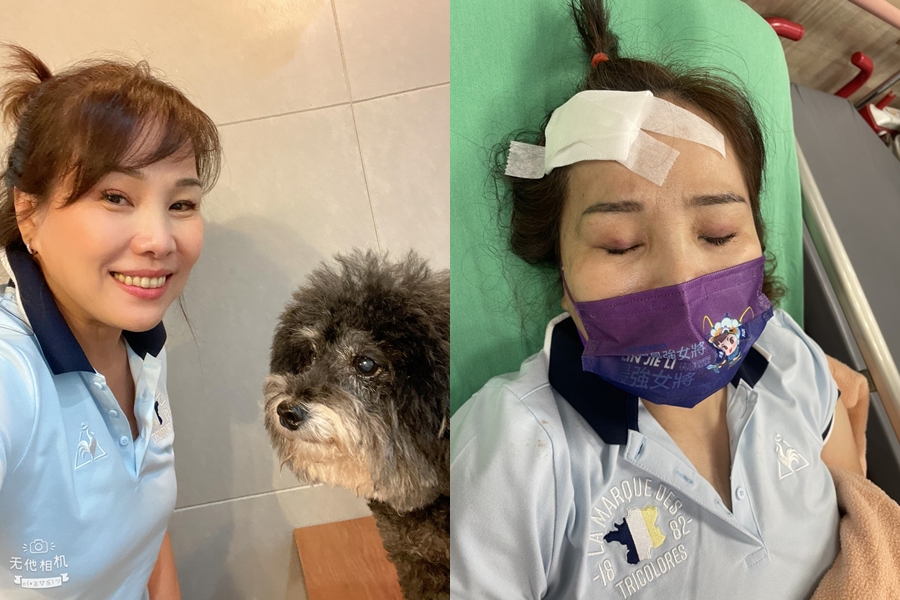 新黨台北市議員候選人林婕麗今在拜票時遭不明人士攻擊，被打到腦震盪。（翻攝自林婕麗、新黨臉書）