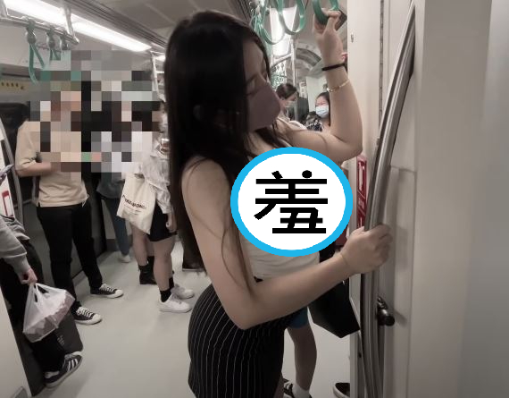 日本掀起了一股「無罩散步」的潮流，台灣也有女子跟進！（翻攝嫚嫚Daisybaby⭐️ノーブラ散歩YouTube）