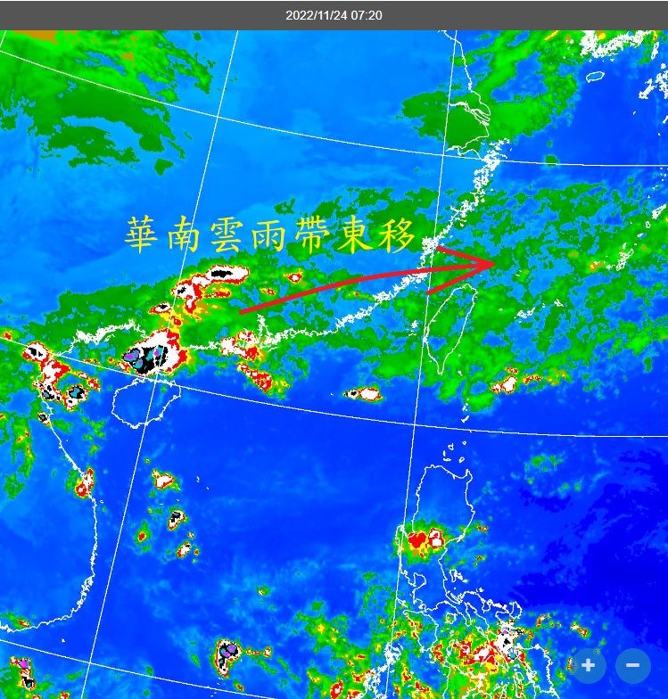 鄭明典透露，華南雲雨區東移影響台灣是春季才有的典型天氣型態。（翻攝自鄭明典臉書）