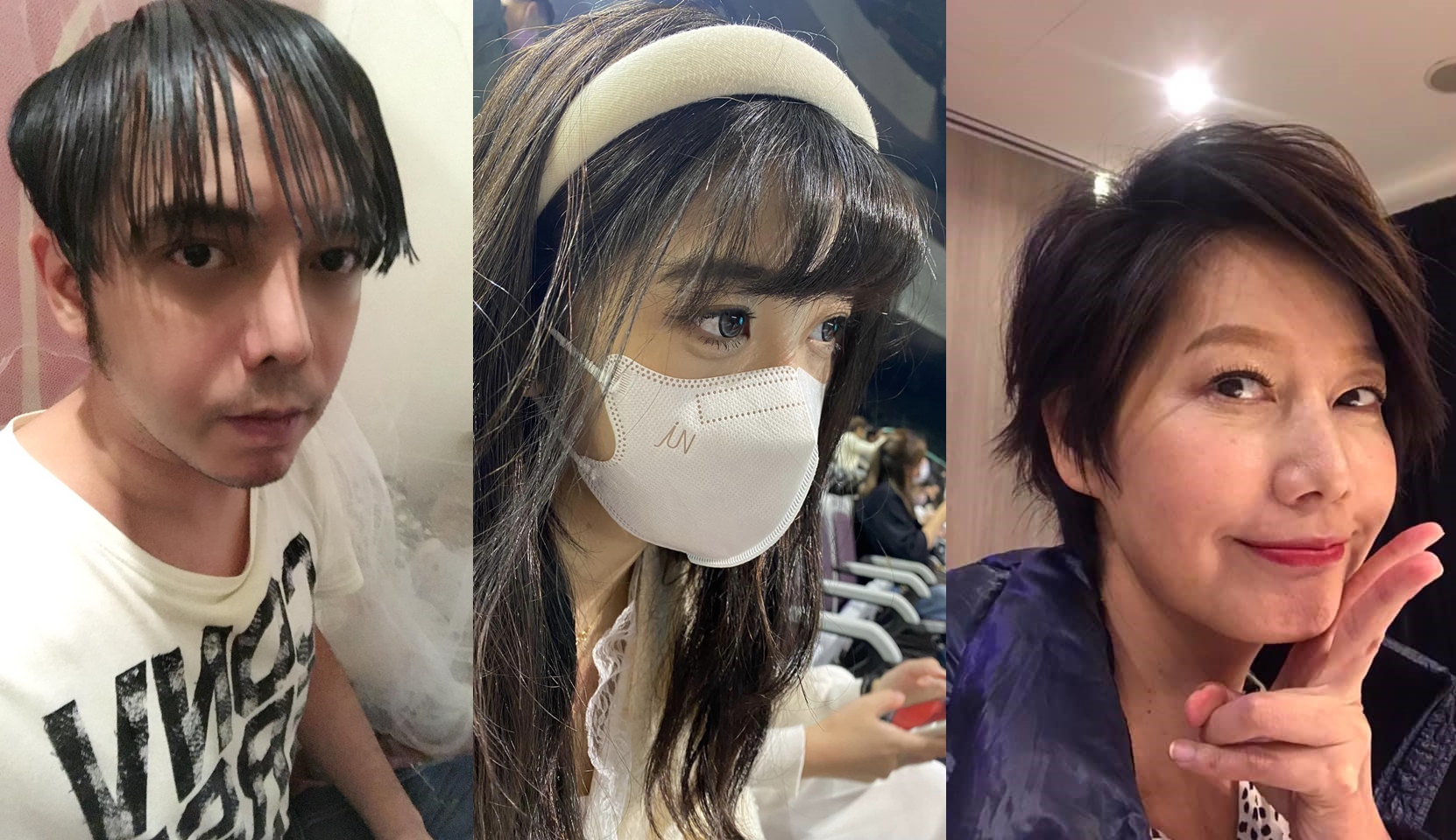 藝界人士紛紛發文議論汪小菲母子、大S這碼大戰。左起小炳、陸元琪、丁寧。（翻攝臉書）