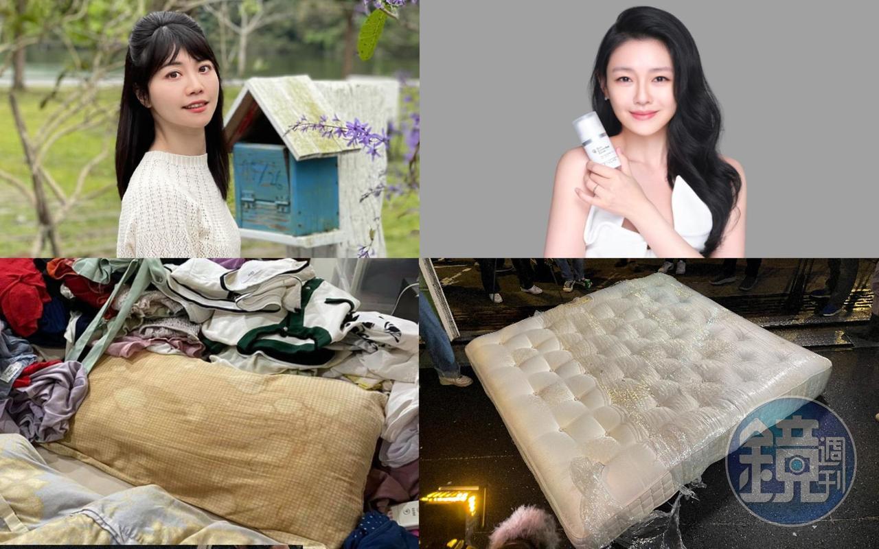 大S的床墊(右圖)與高嘉瑜的枕頭(左圖)相比。(本刊資料照、翻攝自臉書)