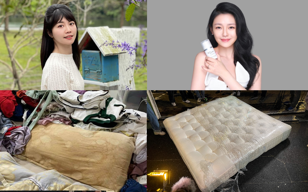 大S的床墊（右圖）與高嘉瑜的枕頭（左圖）相比。（本刊資料照、翻攝自臉書）