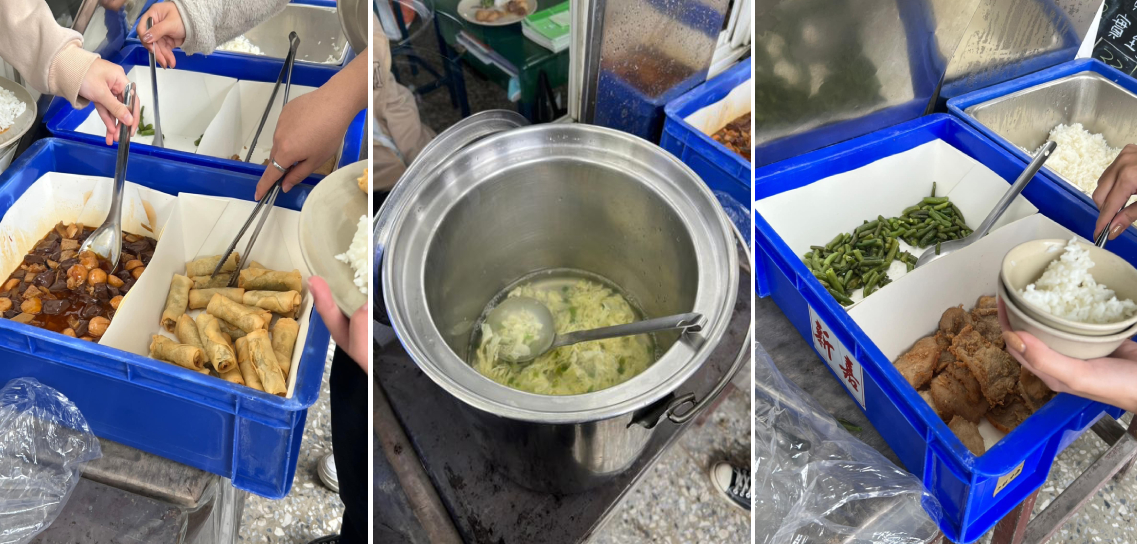 女網友抱怨這四菜一湯50元的營養午餐令人「沒食欲」，反遭網友批「吃米不知米價」。（翻攝臉書）