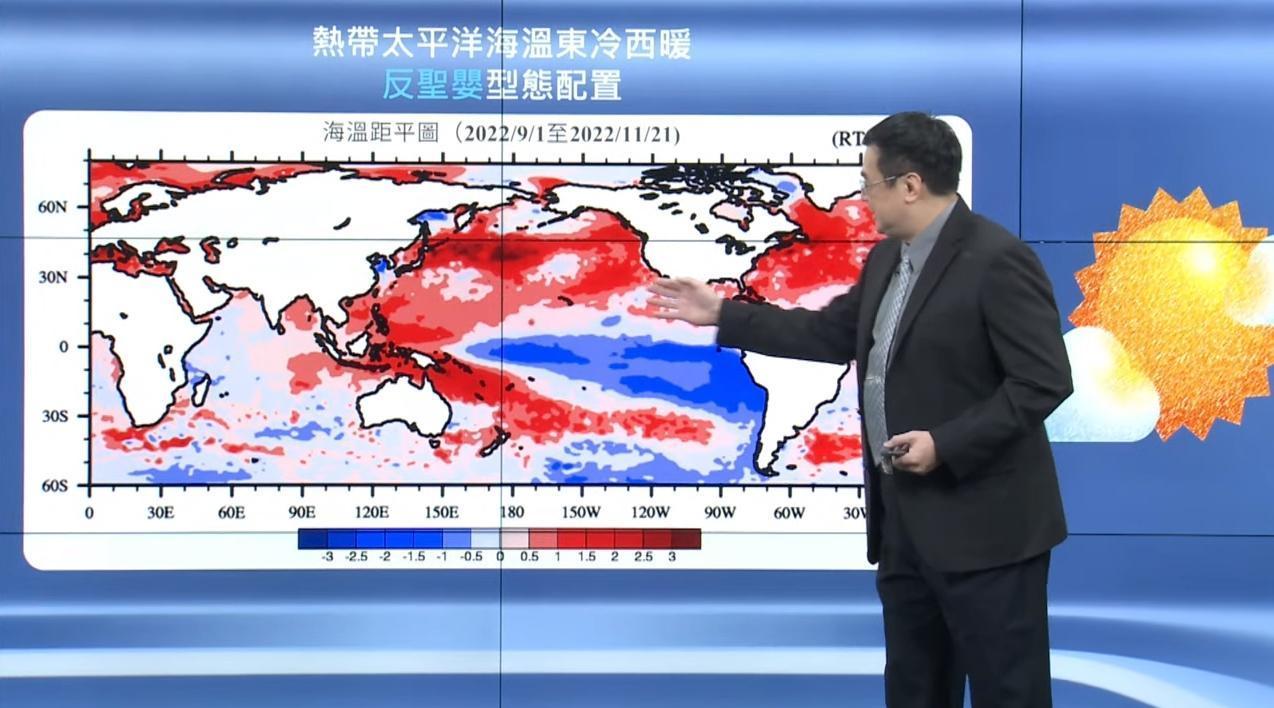 中央氣象局說明，台灣冬季天氣展望。（翻攝自中央氣象局YouTube）