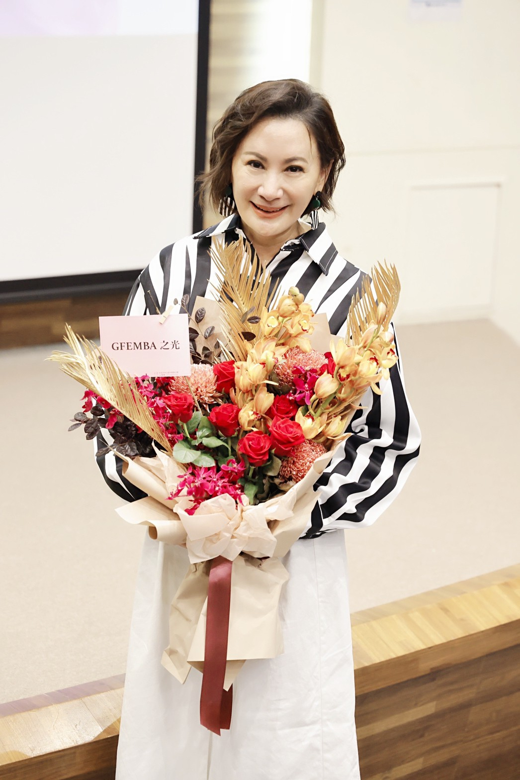 陳亞蘭日前回母校台師大演講。（欣湉國際提供）