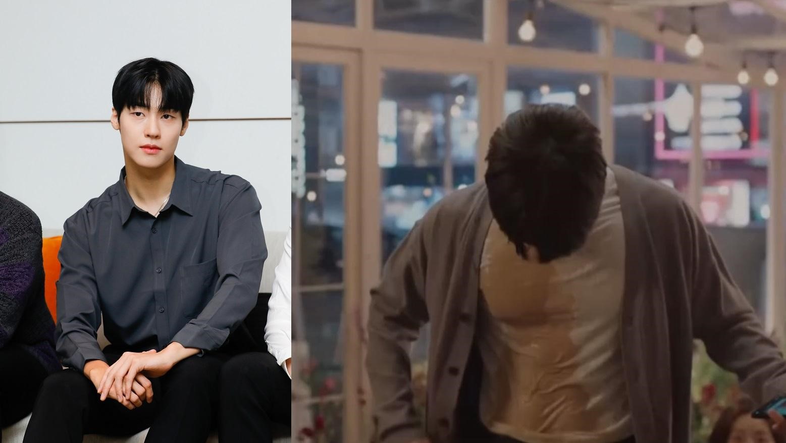 「N.Flying」隊長李承協（左圖）在《無法抗拒的他》的咖啡胸肌隨該劇播出後引發討論，他今特地向觀眾致謝。（右圖翻攝自JTBC）
