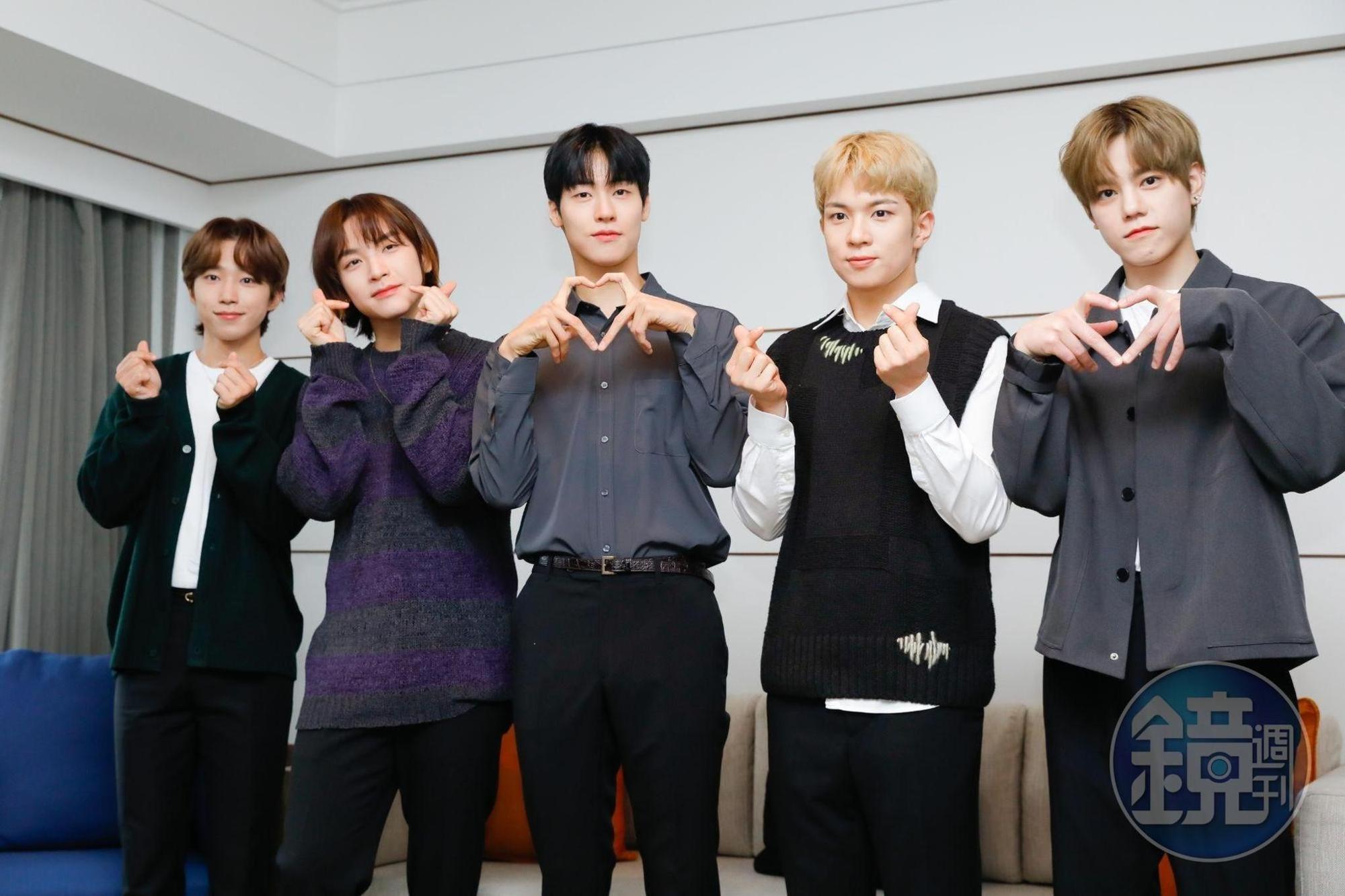 「N.Flying」徐東成(左起)、金宰鉉、隊長李承協、柳會勝、車勳今來台,明晚將在大直開唱。