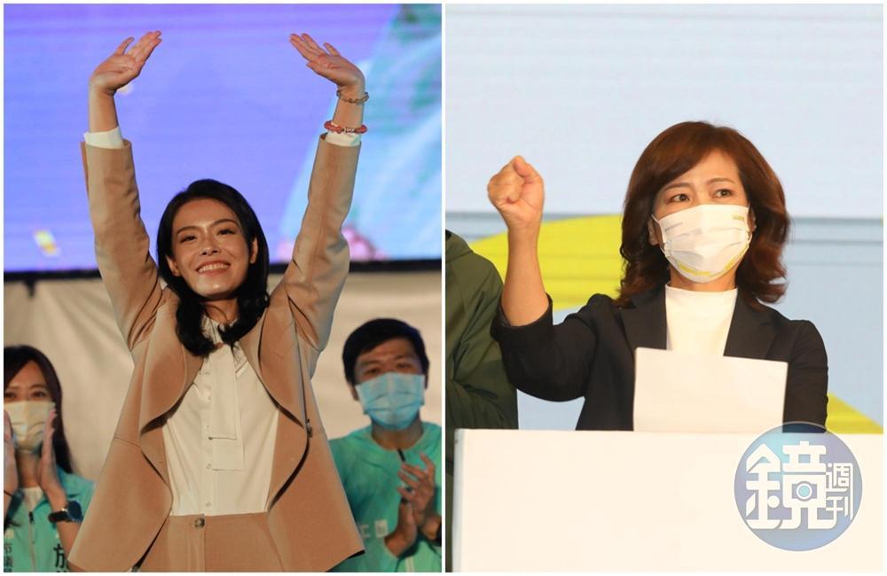 民眾黨候選人高虹安（左）和民進黨候選人沈慧虹（右）。