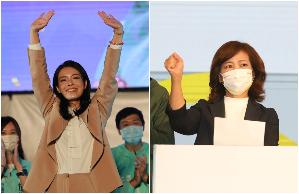 民眾黨候選人高虹安（左）和民進黨候選人沈慧虹（右）。