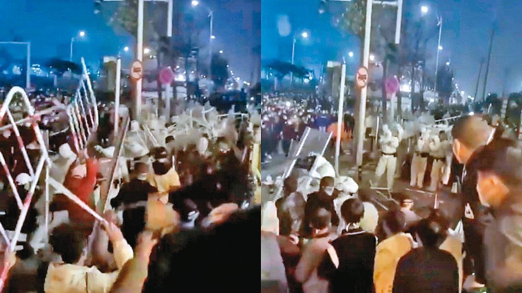 鴻海鄭州廠暴動令人怵目驚心，對台商、對共產黨政府來說，都是極為不祥的徵兆。（翻攝Twitter）
