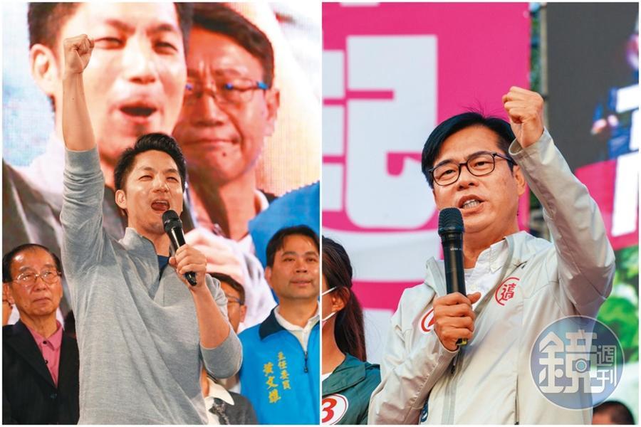 蔣萬安(左圖)當選台北市長,創下首都最年輕市長紀錄,躍居黨內接班A咖;以23萬多票差距連任高雄市長,陳其邁(右圖)穩坐綠營南霸天寶座。