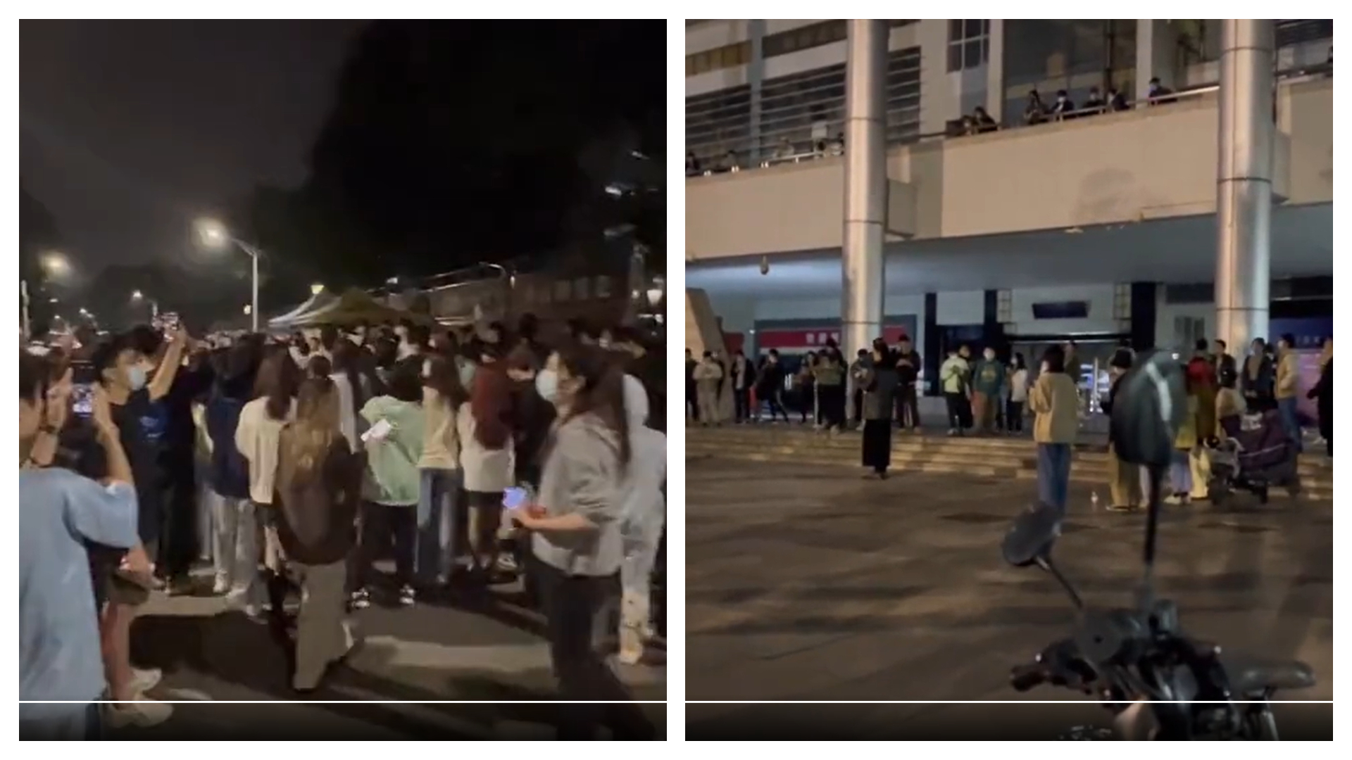 這場由烏魯木齊火災引起的抗疫潮，席捲中國各城市的大學，學生紛紛站出來示威。（翻攝自推特@whyyoutouzhele）