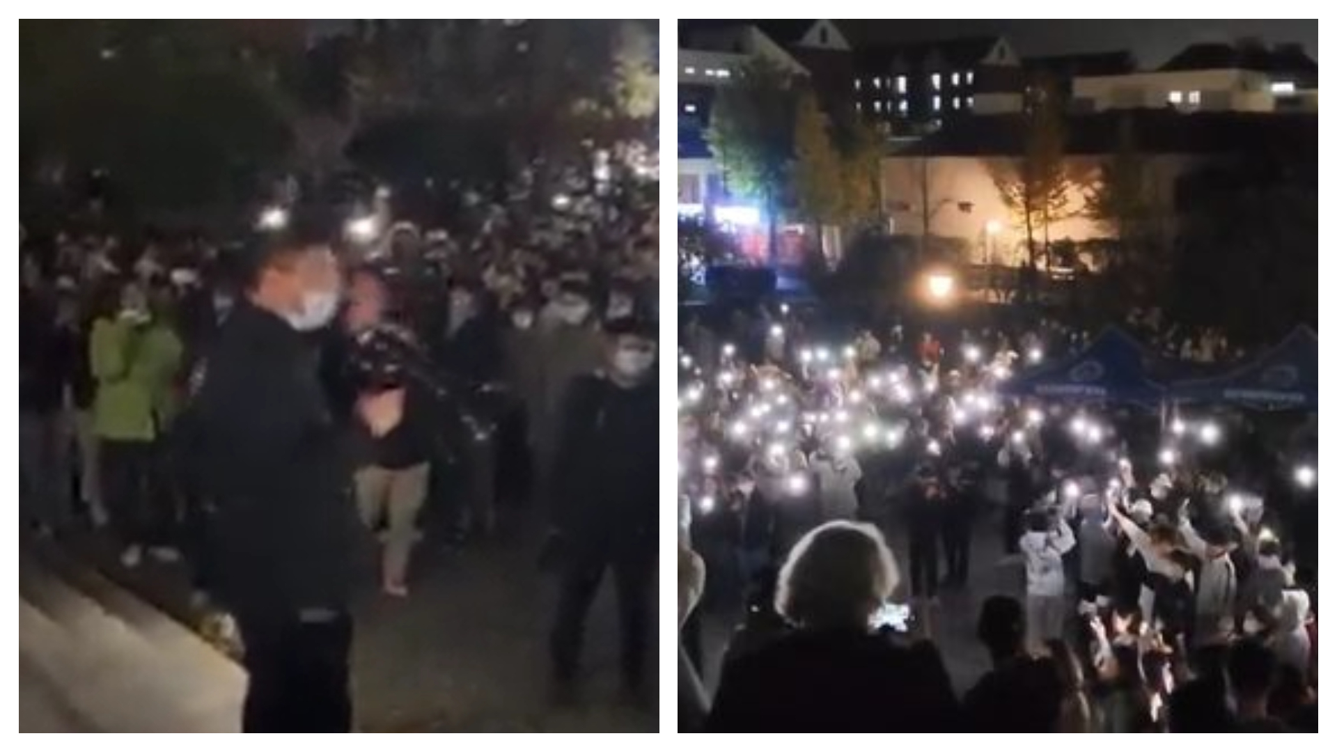 學生自主發起「白紙革命」，校方卻威脅「總有一天會付出代價」，最終態度才放軟。（翻攝自推特@majuismail1122、@whyyoutouzhele）