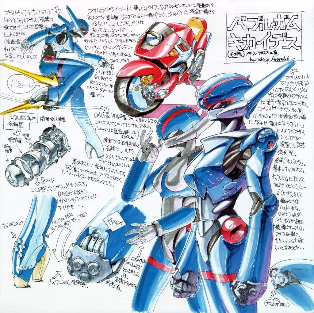 於1987年播出的《泡泡糖危機》，是荒牧伸志擔任機械設計的作品之一，被許多歐美動畫迷視為經典。（翻攝自Twitter）