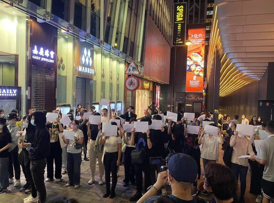 香港街頭也出現聲援人潮。（翻攝自推特@SiuTat_Mung）