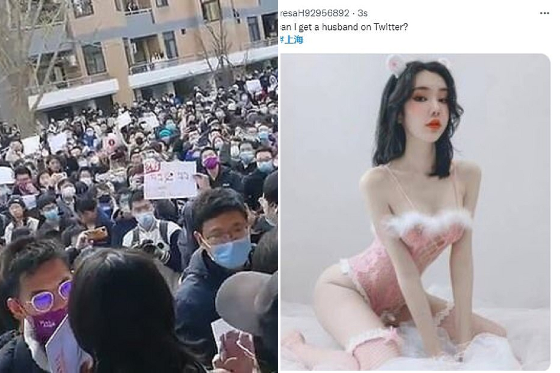 中國「白紙革命」有境外勢力介入？網友驚見習近平政權「大撒AV」，灌爆推特。（翻自《每日郵報》）