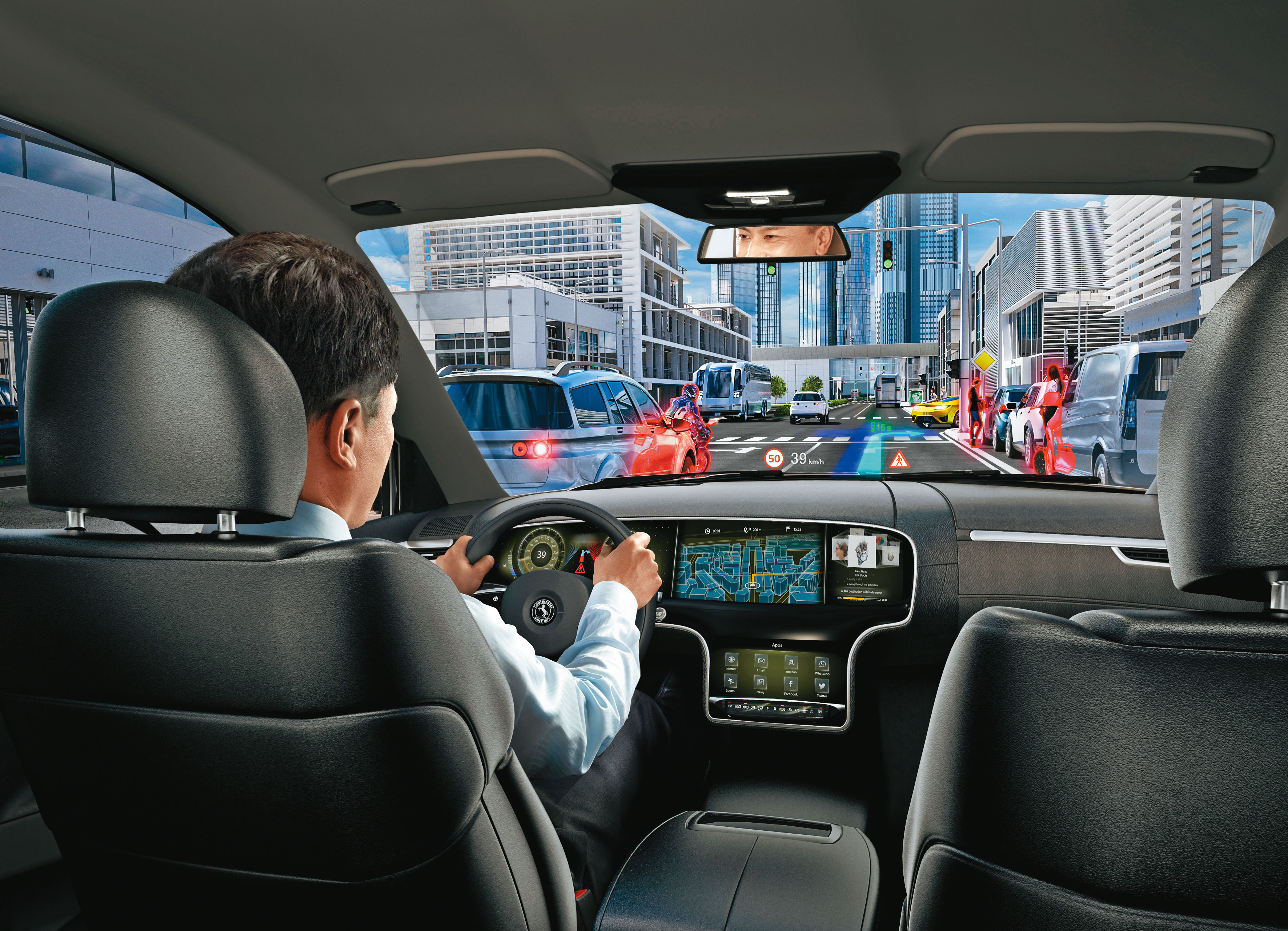 汽車智慧化趨勢成形,AR-HUD成為各大車廠發展智能駕駛輔助安全功能的顯學。(翻攝Continental官網)