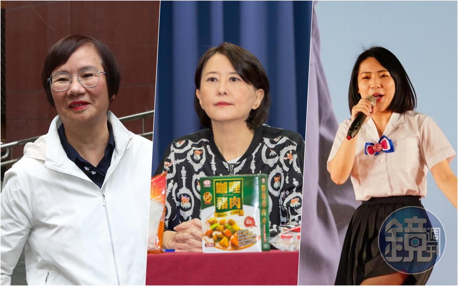 羅淑蕾(左起)、王鴻薇、徐巧芯都是被點名可能代表國民黨參選北市立委補選的人選,但主席朱立倫說不要亂點鴛鴦譜。(本刊資料照)