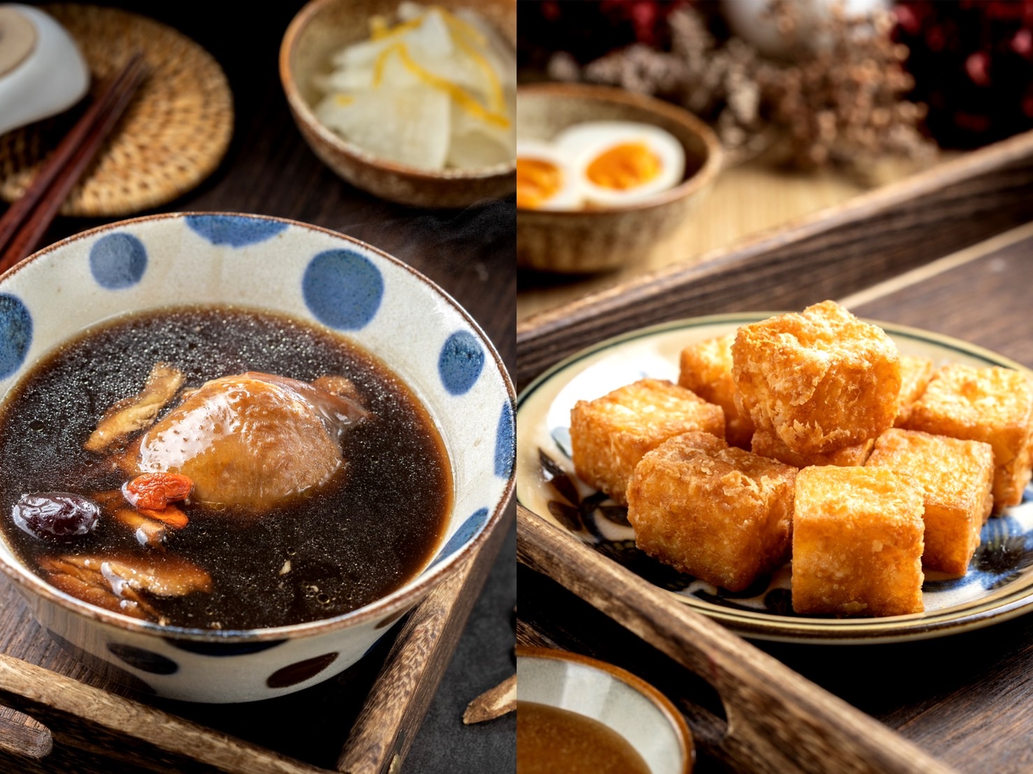 藥膳補湯也能萌萌的不嚴肅，炸鹹粿的美味令人愛不釋口。