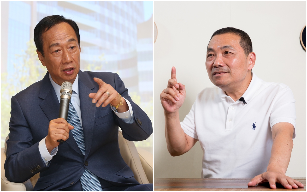 國民黨贏得九合一大選最大勝利，外傳侯友宜（右）可能會與郭台銘（左）組成「郭侯配」角逐2024。（合成照，本刊資料照）