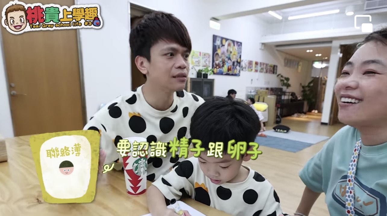 面對兒子對精子的好奇，蔡阿嘎決定機會教育。（翻攝自蔡阿嘎臉書）