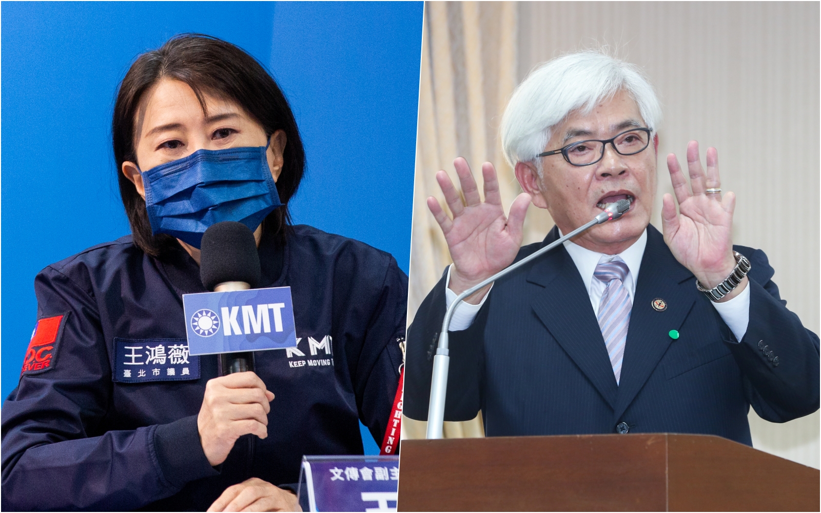 王鴻薇（左）質疑中選會立委補選時程故意卡關議員，李進勇（右）直呼想太多。（本刊資料照）