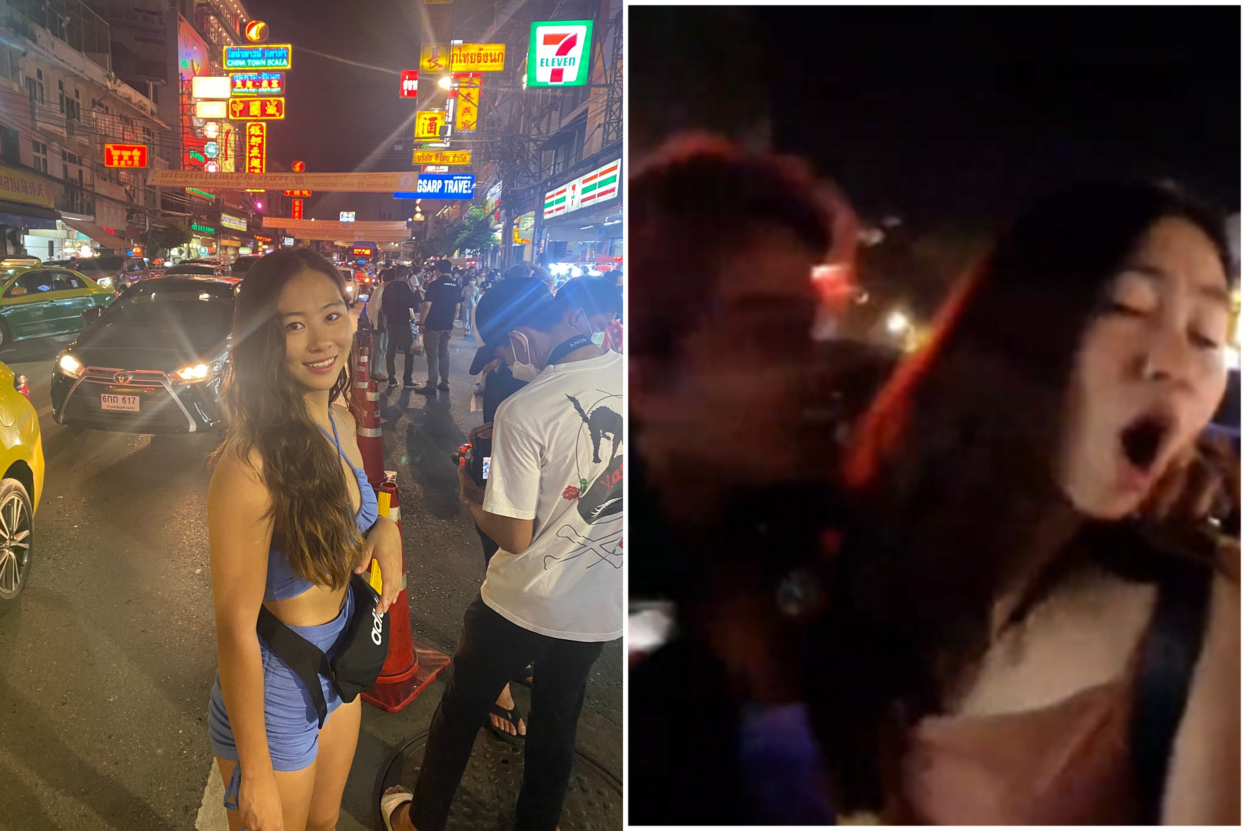 網美穿超辣遊印度，當街遭噁男硬上猥褻。（翻自推特）