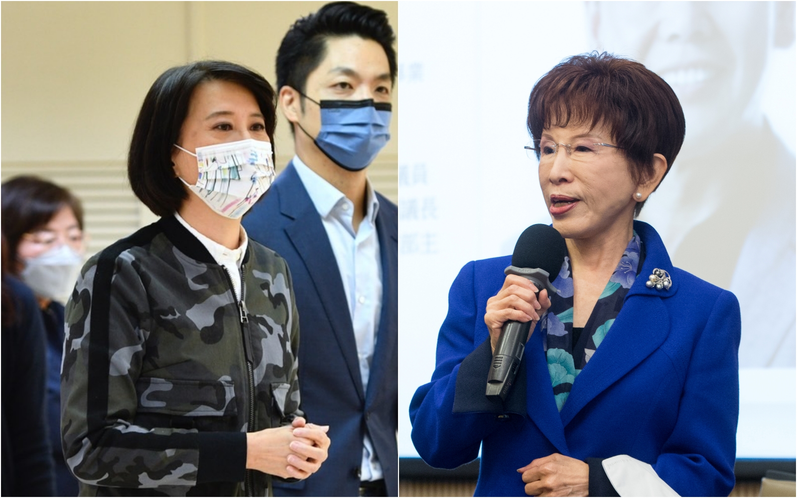 王鴻薇(左)稍早前往登記立委補選,前主席洪秀柱(右)發文力挺。(本刊資料照)