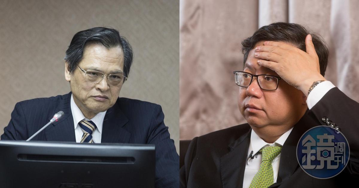 鄭文燦(右)遭爆碩士學位遭取消,其指導教授陳明通(左)則是終身不聘用,台大回應了。(本刊資料照)